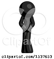 Poster, Art Print Of Black Design Mascot Bending Over Hurt Or Nautious