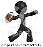 Poster, Art Print Of Black Design Mascot Man Throwing Football