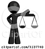 Poster, Art Print Of Black Design Mascot Man Holding Scales Of Justice
