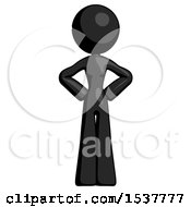 Black Design Mascot Woman Hands On Hips