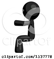 Poster, Art Print Of Black Design Mascot Man Sitting Or Driving Position