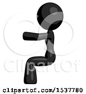Black Design Mascot Woman In Sitting Or Driving Position