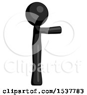 Black Design Mascot Man Pointing Right