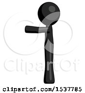 Black Design Mascot Man Pointing Left