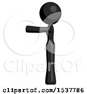 Poster, Art Print Of Black Design Mascot Woman Pointing Left