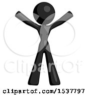 Poster, Art Print Of Black Design Mascot Woman Surprise Pose Arms And Legs Out