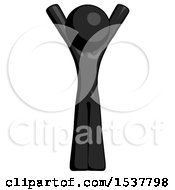 Black Design Mascot Man Hands Up