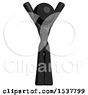 Black Design Mascot Woman Hands Up