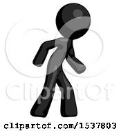 Black Design Mascot Man Suspense Action Pose Facing Right