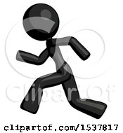 Poster, Art Print Of Black Design Mascot Woman Running Fast Left