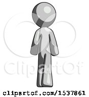 Poster, Art Print Of Gray Design Mascot Man Walking Away Back View