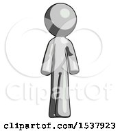 Poster, Art Print Of Gray Design Mascot Man Walking Front View