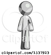 Gray Design Mascot Man Walking Front View