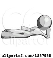 Poster, Art Print Of Gray Design Mascot Woman Reclined On Side