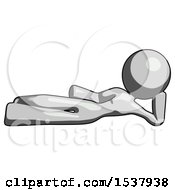 Gray Design Mascot Woman Reclined On Side