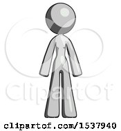 Gray Design Mascot Woman Standing Facing Forward