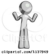 Gray Design Mascot Man Shrugging Confused