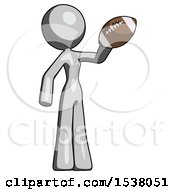 Gray Design Mascot Woman Holding Football Up