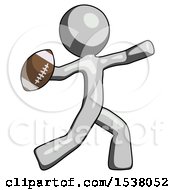 Poster, Art Print Of Gray Design Mascot Man Throwing Football