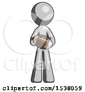 Poster, Art Print Of Gray Design Mascot Man Giving Football To You