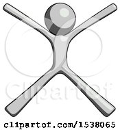 Poster, Art Print Of Gray Design Mascot Man With Arms And Legs Stretched Out