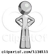 Poster, Art Print Of Gray Design Mascot Man Hands On Hips