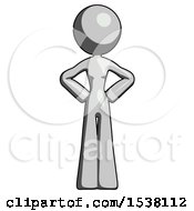 Poster, Art Print Of Gray Design Mascot Woman Hands On Hips