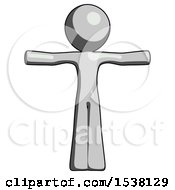 Gray Design Mascot Man T Pose Arms Up Standing