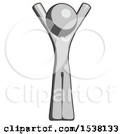 Poster, Art Print Of Gray Design Mascot Man Hands Up