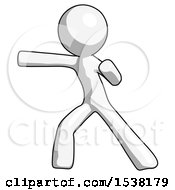 White Design Mascot Man Martial Arts Punch Left by Leo Blanchette