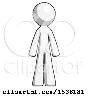 White Design Mascot Man Standing Facing Forward