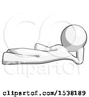 Poster, Art Print Of White Design Mascot Man Reclined On Side