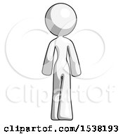 Poster, Art Print Of White Design Mascot Woman Walking Away Back View