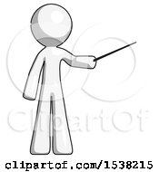 Poster, Art Print Of White Design Mascot Man Teacher Or Conductor With Stick Or Baton Directing