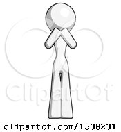 White Design Mascot Woman Laugh Giggle Or Gasp Pose by Leo Blanchette