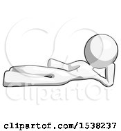White Design Mascot Woman Reclined On Side
