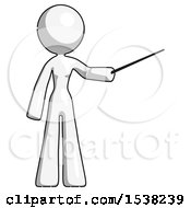 Poster, Art Print Of White Design Mascot Woman Teacher Or Conductor With Stick Or Baton Directing