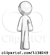 Poster, Art Print Of White Design Mascot Man Walking Front View