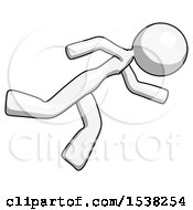 Poster, Art Print Of White Design Mascot Woman Running While Falling Down
