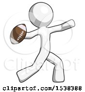 Poster, Art Print Of White Design Mascot Man Throwing Football