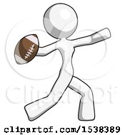 Poster, Art Print Of White Design Mascot Woman Throwing Football