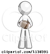 Poster, Art Print Of White Design Mascot Man Giving Football To You