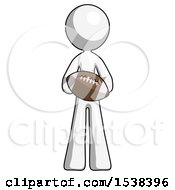 Poster, Art Print Of White Design Mascot Woman Giving Football To You