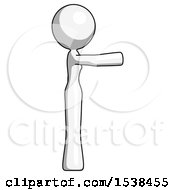 Poster, Art Print Of White Design Mascot Woman Pointing Right