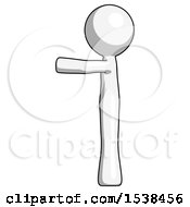 White Design Mascot Man Pointing Left