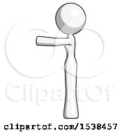 White Design Mascot Woman Pointing Left