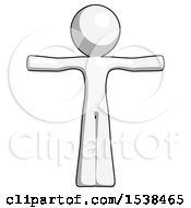 White Design Mascot Man T Pose Arms Up Standing