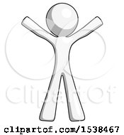 Poster, Art Print Of White Design Mascot Man Surprise Pose Arms And Legs Out