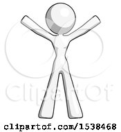 White Design Mascot Woman Surprise Pose Arms And Legs Out