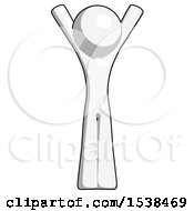 Poster, Art Print Of White Design Mascot Man Hands Up